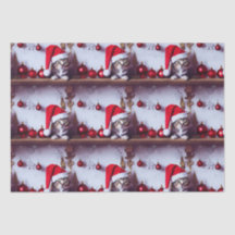 Holiday Shelf Kitty - Papel para el tejido del gat