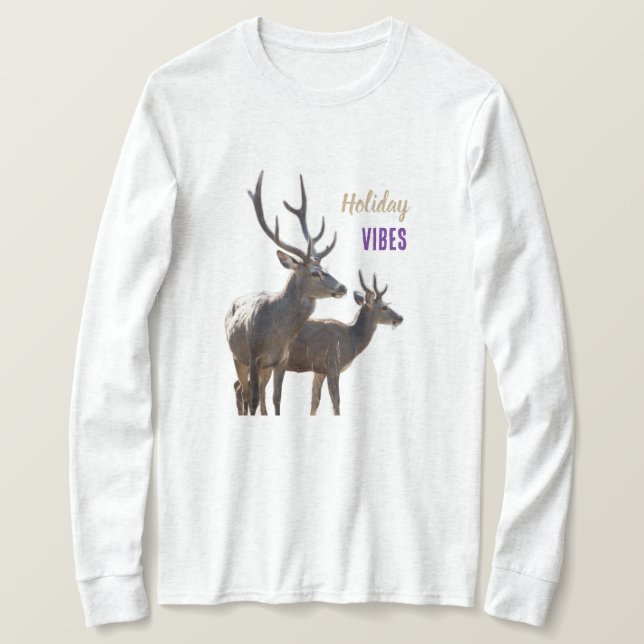 Holiday Vibes Deers Long Sleeves Top (Anverso del diseño)