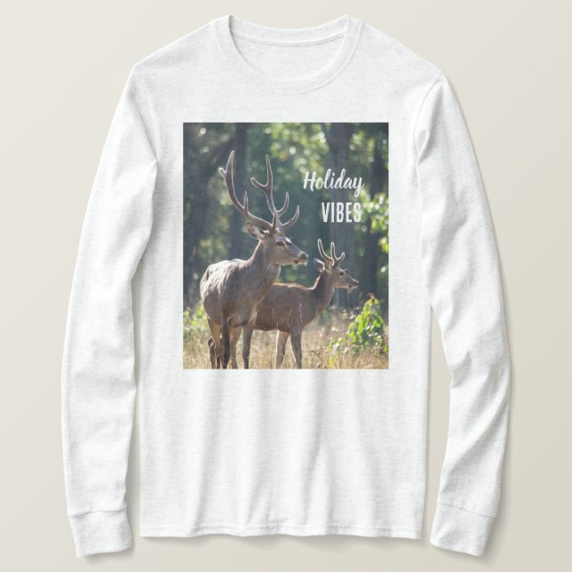 Holiday Vibes Deers Long Sleeves Top (Anverso del diseño)