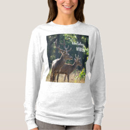 Holiday Vibes Deers Long Sleeves Top