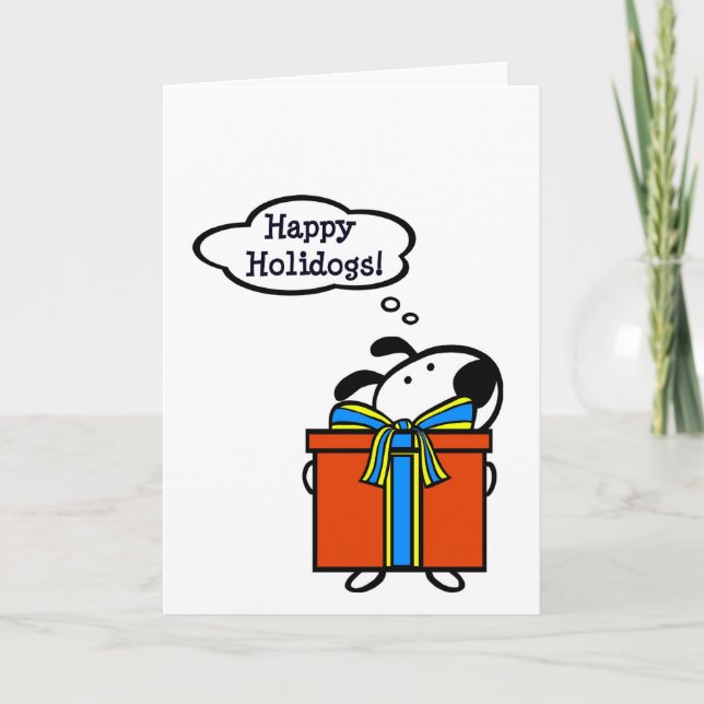 Holidogs feliz - tarjeta de felicitaciones linda (Anverso)