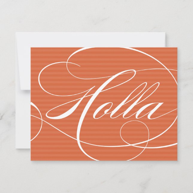 HOLLA NARANJA SCRIPT | TARJETAS DE NOTAS (Anverso)