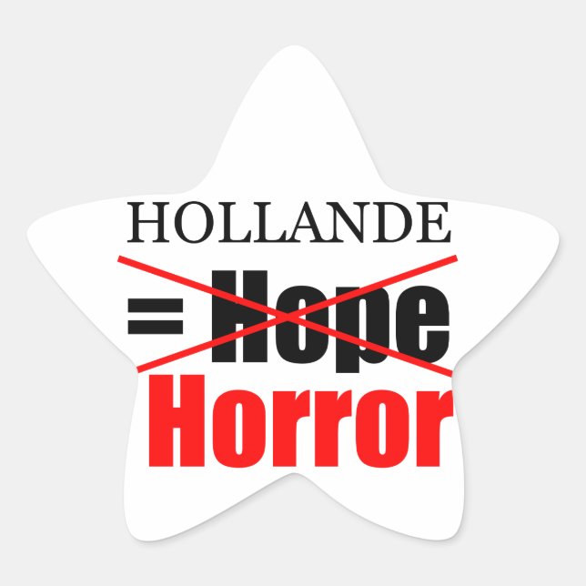 Hollande No Esperanza = Horror - Estrella Pegatina (Anverso)