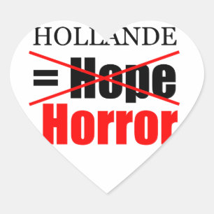 Hollande No Esperanza = Horror - Pegatina del cora