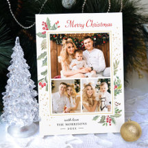 Holly Berries Moda elegante Feliz Navidad 3 Foto