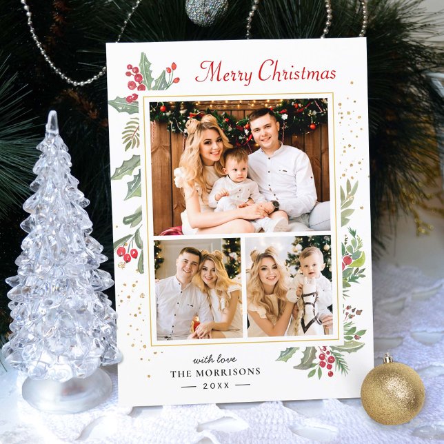 Holly Berries Moda elegante Feliz Navidad 3 Foto (Subido por el creador)