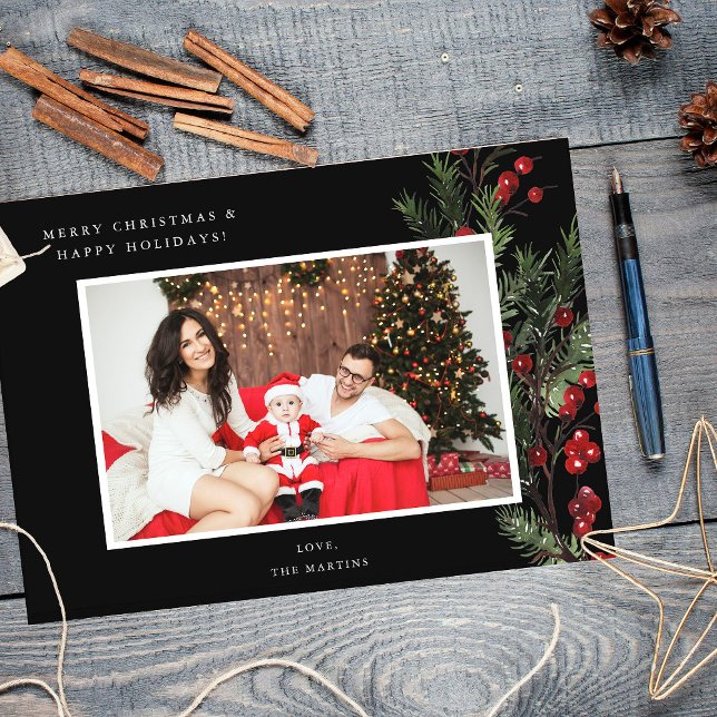 Holly Berry H Photo Holiday o Navidades - Negro (Subido por el creador)
