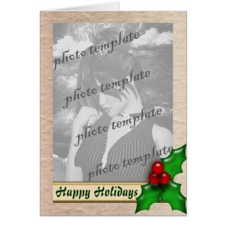 Holly Berry Holidays Christmas Photo Card