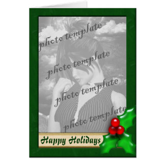 Holly Berry Holidays Christmas Photo Card