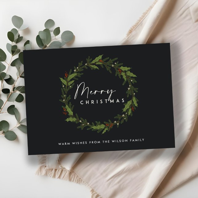 HOLLY BERRY MODERNA BLACK WREATY MERRY NAVIDAD (Subido por el creador)
