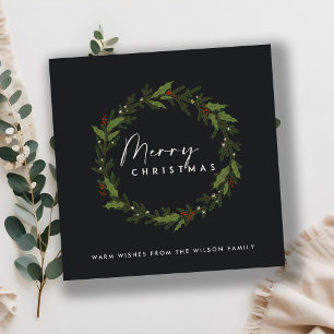 HOLLY BERRY MODERNA BLACK WREATY MERRY NAVIDAD