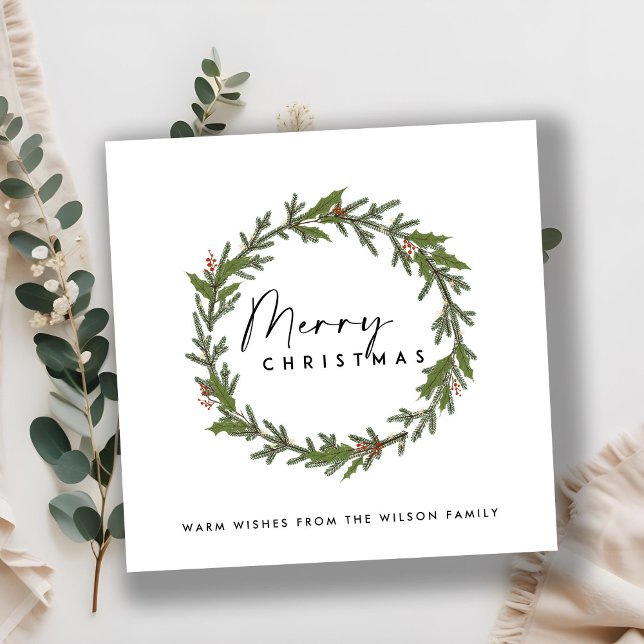 HOLLY BERRY MODERNA ELEGANTE WREATY MERRY NAVIDAD (Subido por el creador)