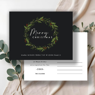 HOLLY BERRY MODERNO NEGRO WREATY MERRY NAVIDAD