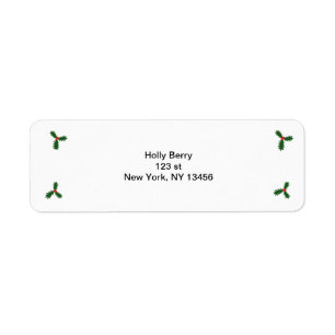 Holly Berry Navidad Etiqueta de retorno