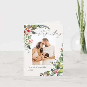 Holly Berry Pine Muy Feliz Fotograma de Navidad