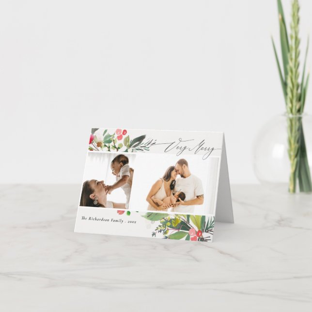 Holly Berry Pine Muy Feliz Navidad 2 Foto (Anverso)