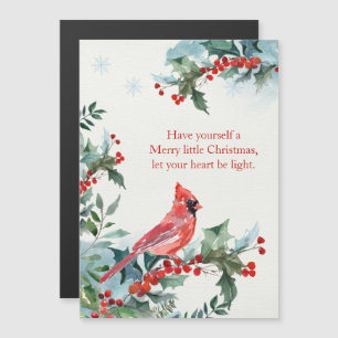 Holly, cardenal rojo cardenal tarjeta magnética