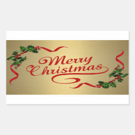 Holly con cintas sobre el Pegatina del oro