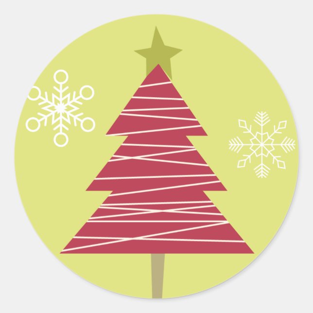 Holly de Navidades de Árboles Rojos Sello para sob (Anverso)