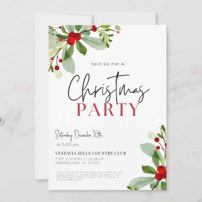 Holly deja la invitación del partido Navidades (Anverso)
