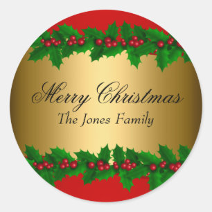 Holly deja Pegatina de ferias navideñas