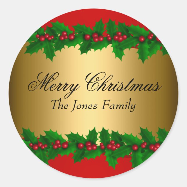 Holly deja Pegatina de ferias navideñas (Anverso)