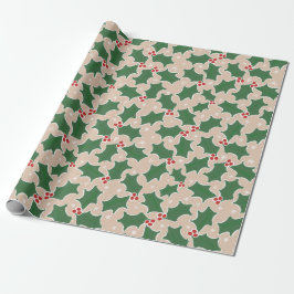Holly Festive Navidades envolviendo papel