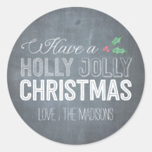Holly Jolly Christmas Sticker o Sello para sobres