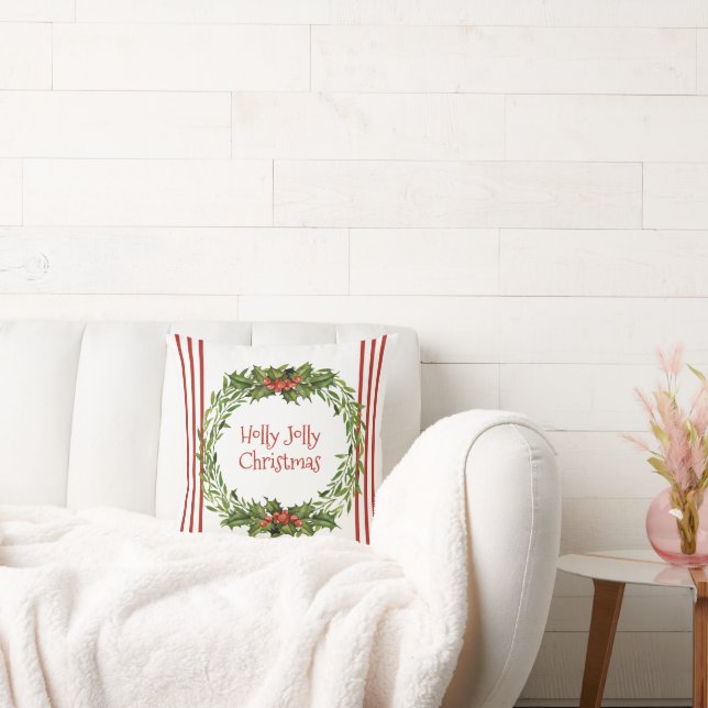 Holly Jolly - Cojín decorativo de Navidades (Sofá)