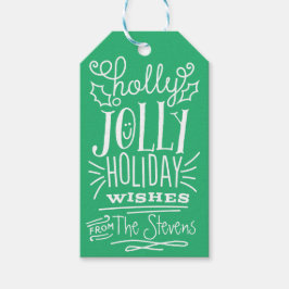 Holly Jolly Holiday Wishes Gift Etiqueta