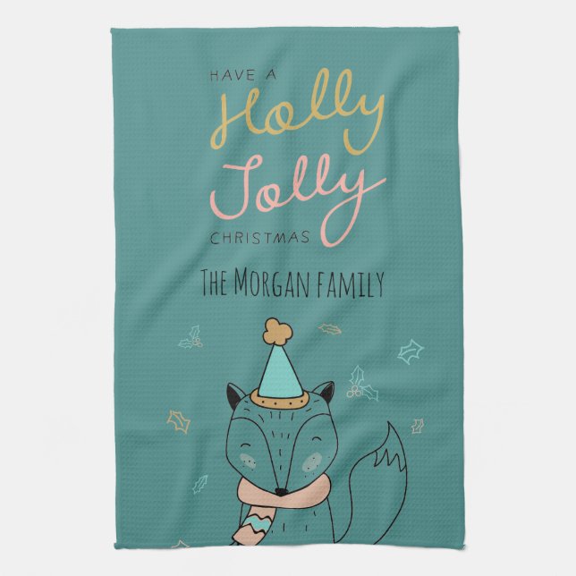Holly Jolly ⎢ Monogram Kitchel Toalla (Vertical)