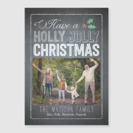 Holly Jolly Navidades Personalizado tarjeta magnét