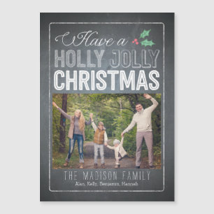 Holly Jolly Navidades Personalizado tarjeta magnét
