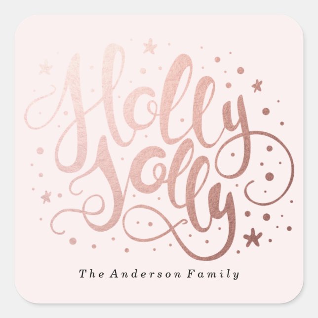 Holly Jolly | Pegatinas de vacaciones (Anverso)
