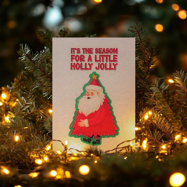 Holly Jolly Retro Navidades Poster de arte mural (It's The Season For A Little Holly Jolly is a retro styled Christmas design available on posters.)