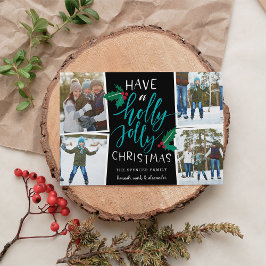 Holly Jolly | Tarjeta de Collage de fotos de vacac