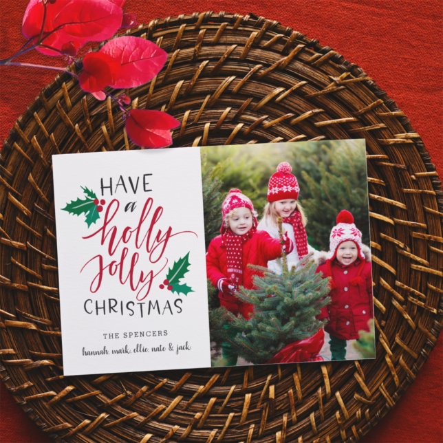 Holly Jolly | Tarjeta de Collage de fotos de vacac (Subido por el creador)