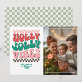 "Holly Jolly Vibes" Foto Retro de Navidad