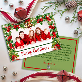 Holly Leaves y Berries Feliz Navidad