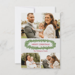 Holly personalizada deja tarjeta de foto navideña