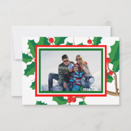 Holly Photo - Tarjeta de Navidades 3x5