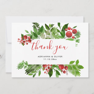 Holly Red Berry Navidades Boda moderno gracias