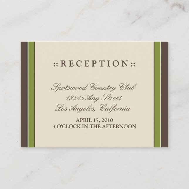 ::holly: Tarjeta de recepción de 3.5"x2.5" simple  (Anverso)