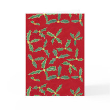 Holly verde deja tarjetas de Navidades de flores a