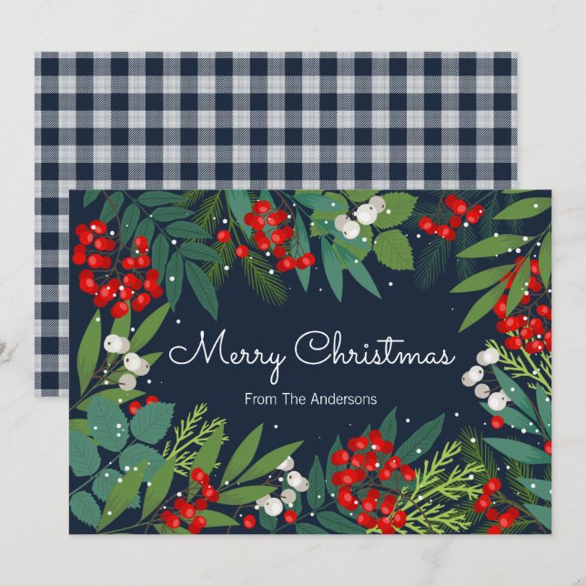 Holly Y Greenery Feliz Navidad (Anverso / Reverso)