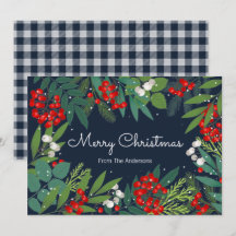 Holly Y Greenery Feliz Navidad