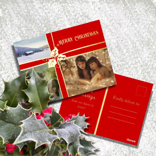 Holly y la tarjeta postal de Relieve metalizado de
