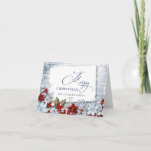 Holly y Pine Rustic Navidades foto tarjeta de salu