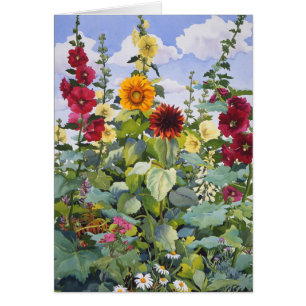 Hollyhocks y girasoles 2005