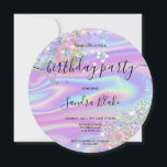 Holografía moderna Invitación al cumpleaños de mod<br><div class="desc">Glamour a tu dulce fiesta de cumpleaños de 16 años por tu brillante chica con esta tierna y moderna invitación con fondo holográfico</div>